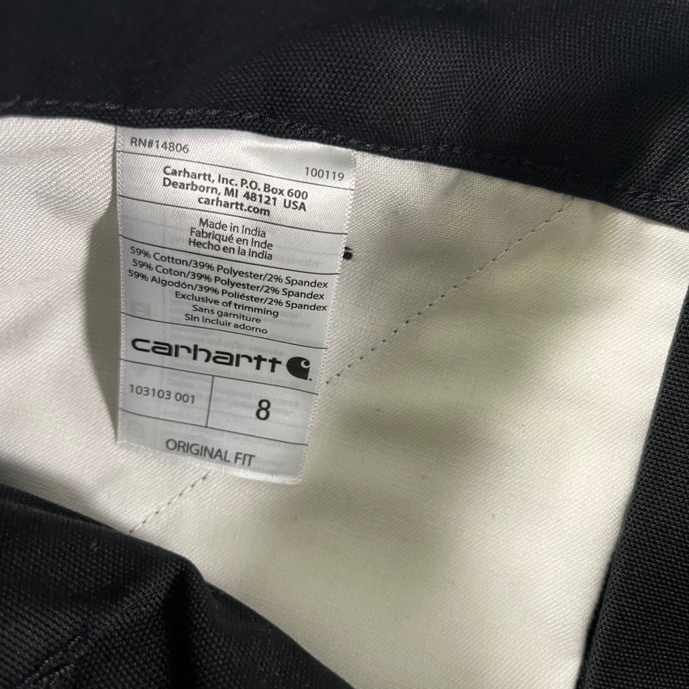 NEW Carhartt Women Black Original Loose rigged flex Fit canvas Workwear Shorts 8 - Picture 4 of 8